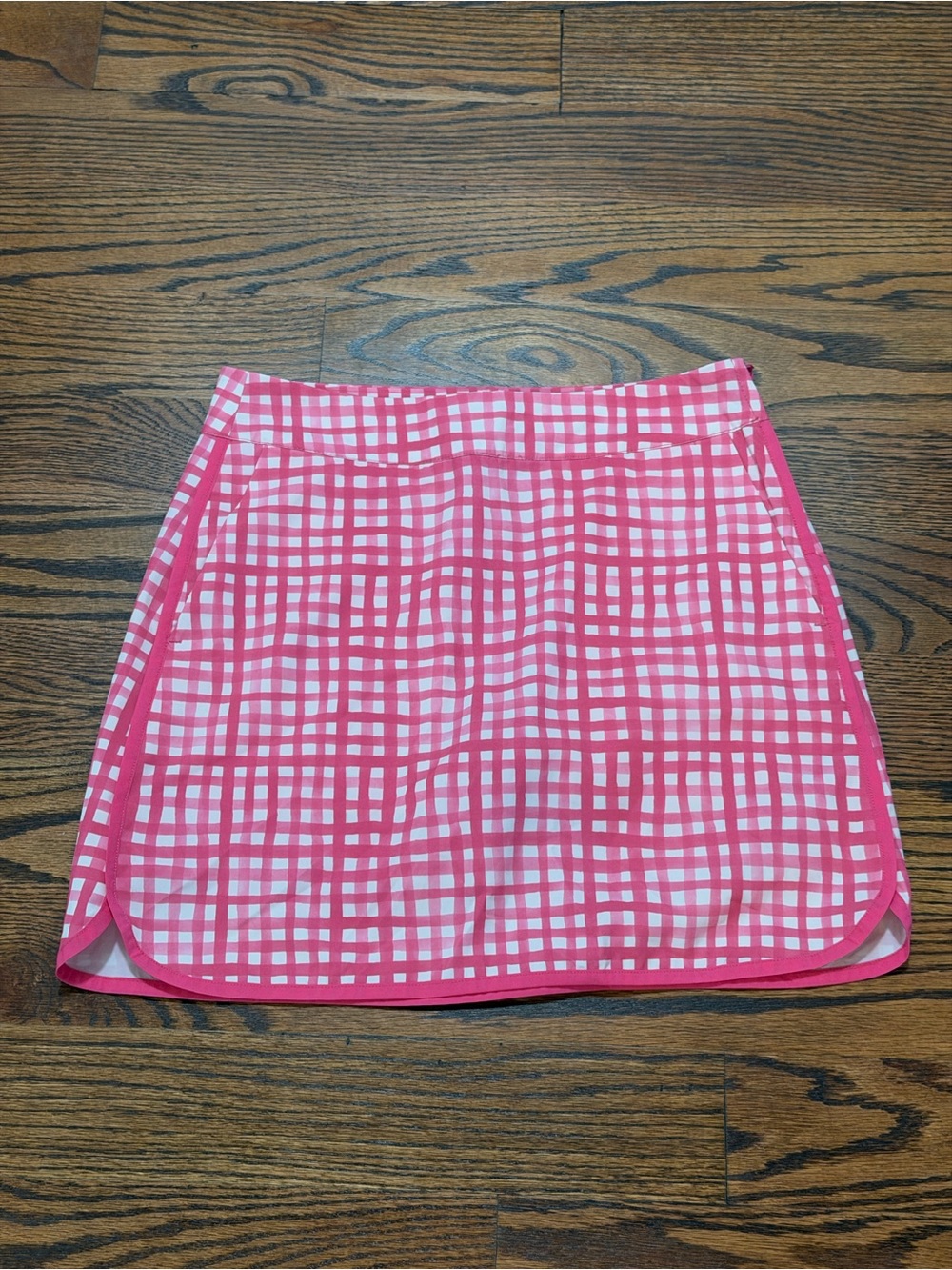 Vineyard Vines Pink White Gingham Athletic Skirt Skort New With Tags Size 0